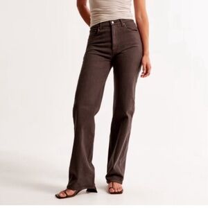 Brown Flare Wide Leg Jeans